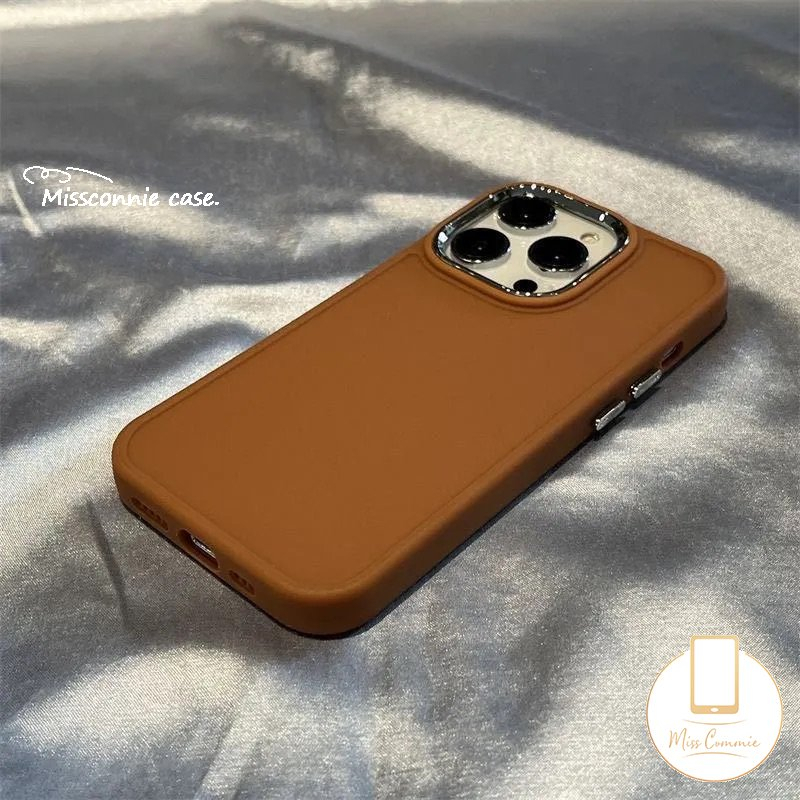 IPHONE Casing Ponsel Persegi Plating Mewah Kompatibel Untuk Iphone11 14 12 13 Pro Max 7Plus 8Plus X XR XS Max Soft Tpu Simple Solid Color Back Cover