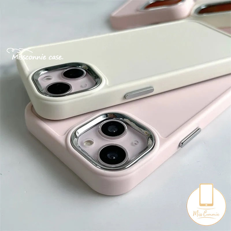 IPHONE Casing Ponsel Persegi Plating Mewah Kompatibel Untuk Iphone11 14 12 13 Pro Max 7Plus 8Plus X XR XS Max Soft Tpu Simple Solid Color Back Cover