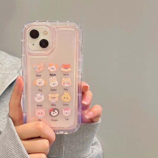 Airbag Soft Case Oppo A57 A17 A15 A95 A12 A7 A17K A16 A54 A5 A9 A96 A76 A36 Reno5 4F A77s A5s A3s A74 A16s A1K A16K A92 A77 A5 A53 A31 A16E A52 Kartun Beruang Cute Rabbit Cover