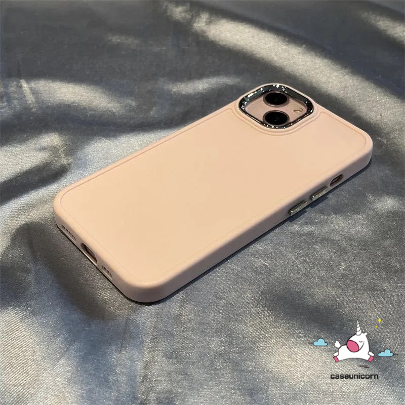 Luxury Simple Warna Solid Macaron Candy Color Plating Square Phone Case Kompatibel Untuk iPhone 7plus 11xr 8plus 14 13 11 12 Pro MAX X XS MAX 7 8 Plus Soft Full Cover Pelindung