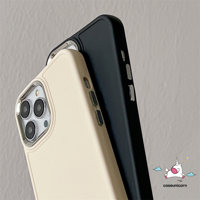 Luxury Simple Warna Solid Macaron Candy Color Plating Square Phone Case Kompatibel Untuk iPhone 7plus 11xr 8plus 14 13 11 12 Pro MAX X XS MAX 7 8 Plus Soft Full Cover Pelindung