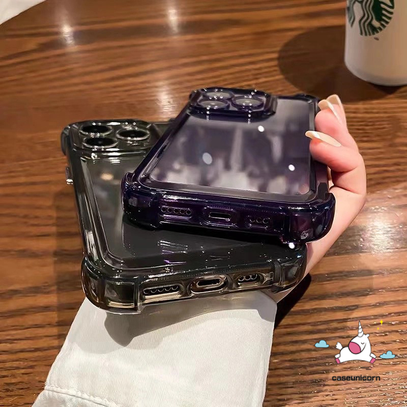 IPHONE Casing Ponsel Kancing Electroplated Tahan Shock Macaron Warna Permen Kompatibel Untuk Iphone14 13 12 11 Pro Max7 8 Plus X XR XS MAX Mewah Simple Lembut TPU Back Cover