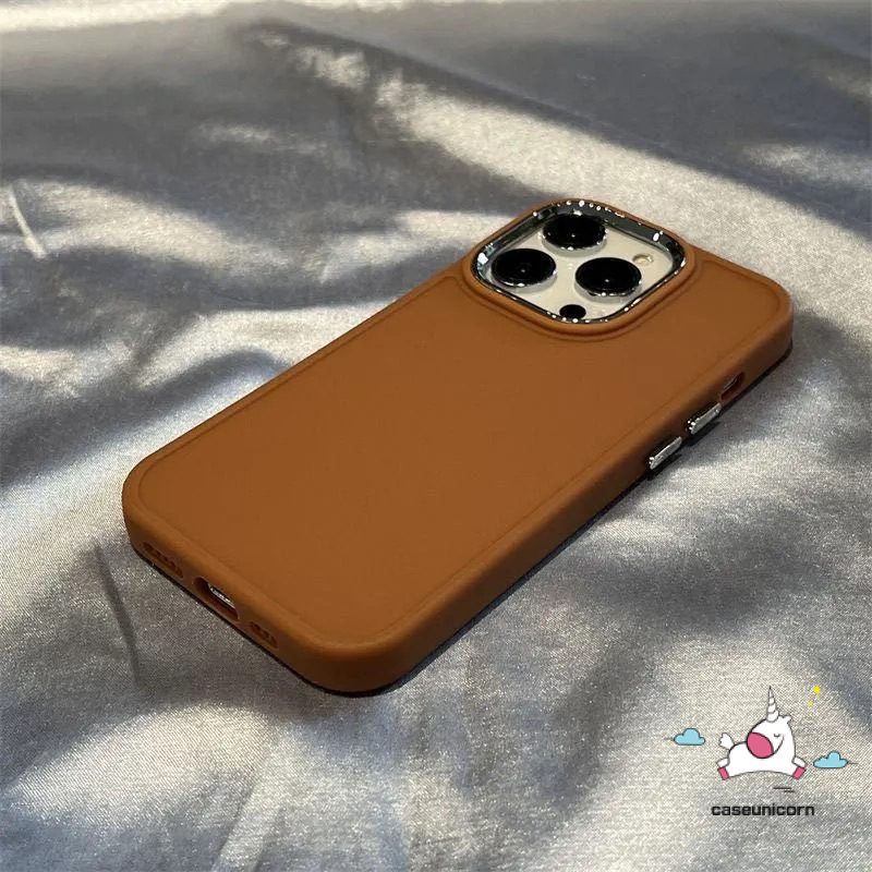 Luxury Simple Warna Solid Macaron Candy Color Plating Square Phone Case Kompatibel Untuk iPhone 7plus 11xr 8plus 14 13 11 12 Pro MAX X XS MAX 7 8 Plus Soft Full Cover Pelindung