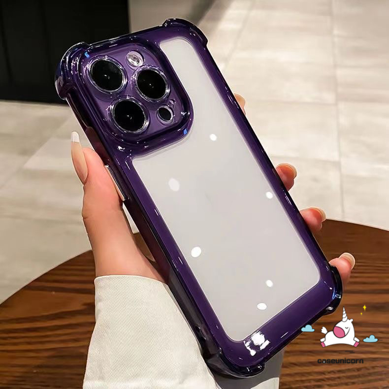 IPHONE Casing Ponsel Kancing Electroplated Tahan Shock Macaron Warna Permen Kompatibel Untuk Iphone14 13 12 11 Pro Max7 8 Plus X XR XS MAX Mewah Simple Lembut TPU Back Cover