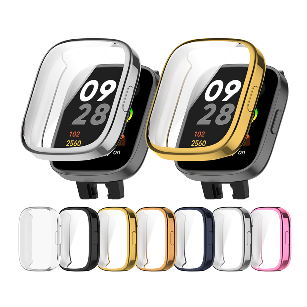 Cover Shell Untuk Redmi Watch3 Pelindung Layar Plating TPU Anti Gores Full Case Frame Pelindung