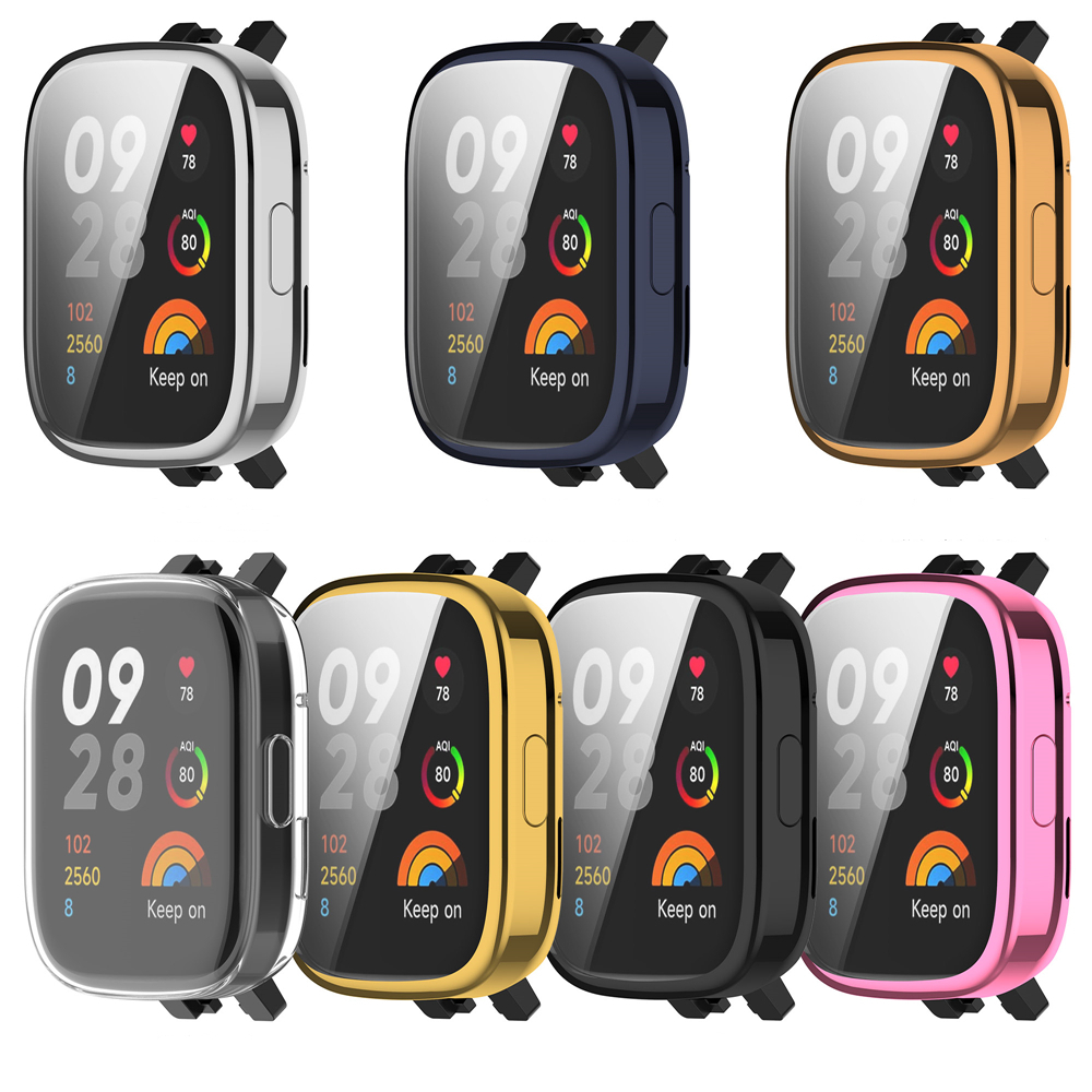 Cover Shell Untuk Redmi Watch3 Pelindung Layar Plating TPU Anti Gores Full Case Frame Pelindung