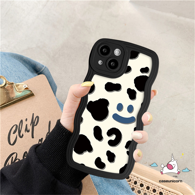 Case Soft Tpu Smiley Casing Redmi 10 9 12C A1 10A 9T 9A 10C A1+9C NFC Redmi Note 10s 11s 11 9s 8 9 10 Pro Max Mi 11T Pro POCO X3 NFC Pro M3 Motif Leopard Silicon Bergelombang Sarung Tepi