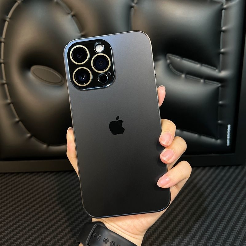 New Matte Super Steel Casing untuk iphone 11 12 13 14 Pro Max dengan perlindungan lensa 11 pro max bahan plating tepi persegi desain belakang anti gores pelindung hitam penutup lembut