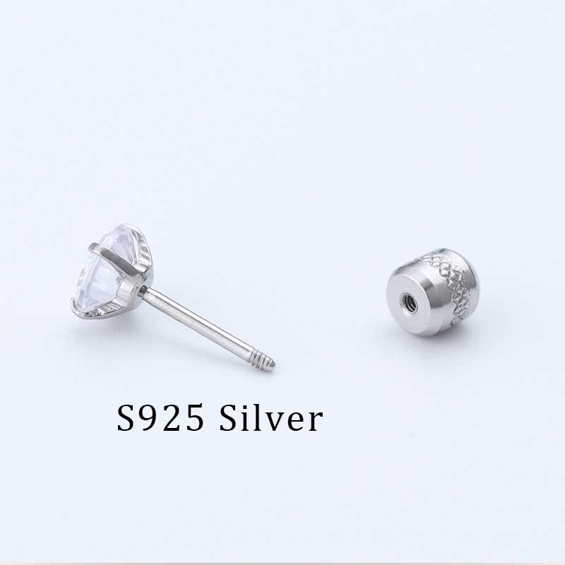 [ACKER] 6mm 1pasang Anting Tusuk Titanium Stainless Diamond AAA+Zircon Untuk Pria/Wanita