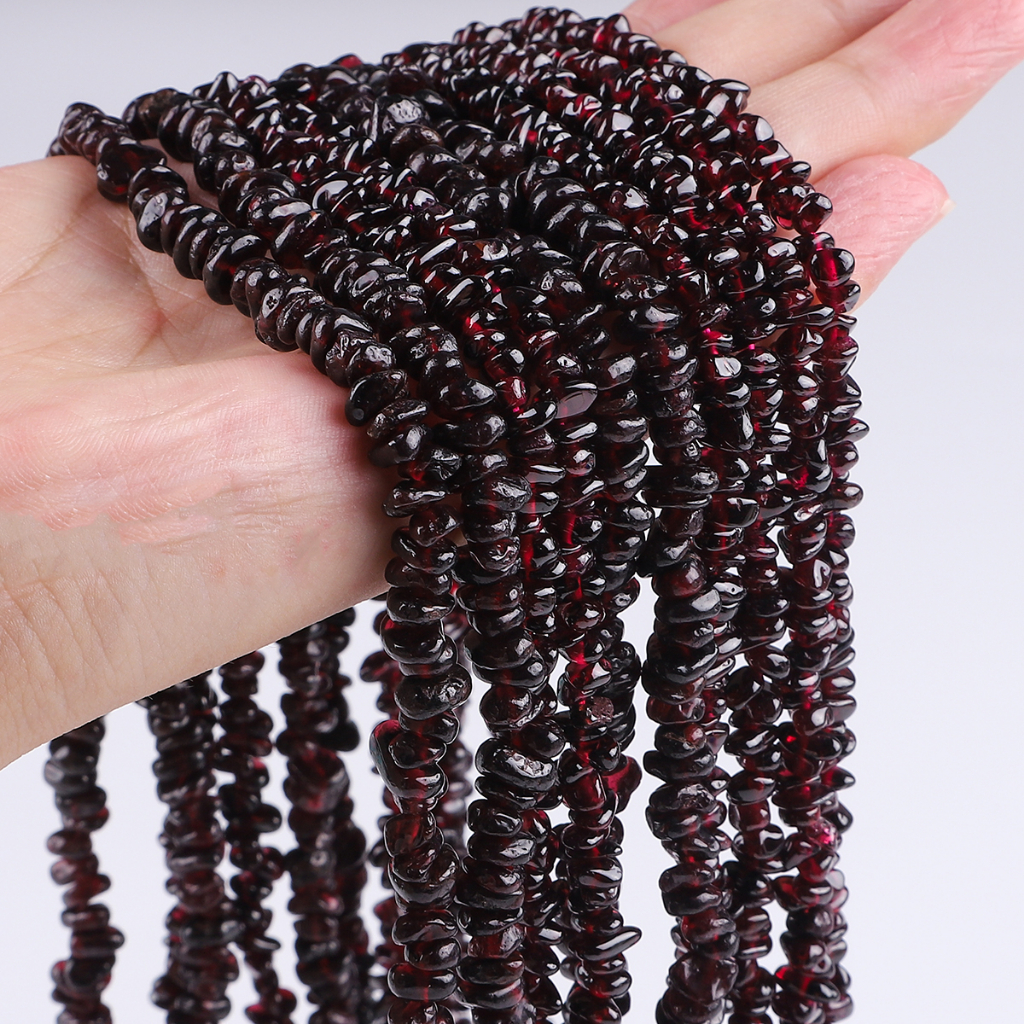 Garnet Seri Merah Alami garnet Beads Longgar Berjarak Manik Perhiasan DIY Gelang Kalung Pesona Aksesoris