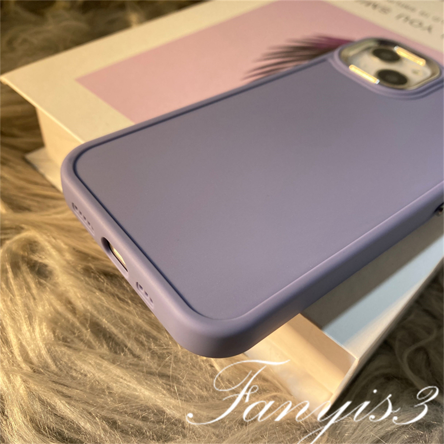 Compatible For iPhone 14 13 12 11 Pro Max X XR Xs Max 8 7 Plus Kompatibel Untuk Sederhana Warna Solid Phone Case Lembut Cover Pelindung