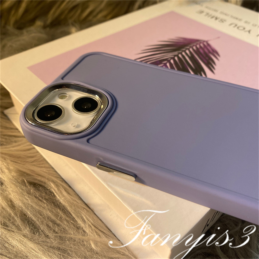 Compatible For iPhone 14 13 12 11 Pro Max X XR Xs Max 8 7 Plus Kompatibel Untuk Sederhana Warna Solid Phone Case Lembut Cover Pelindung