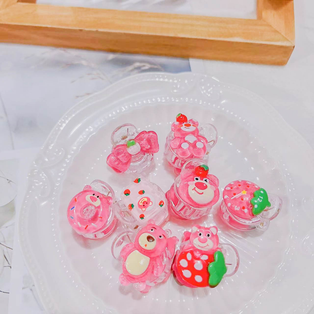 【Bayar di tempat】2023 gaya baru Korea Selatan Strawberry Bear Lucu Mini Hair Claw Clip Manis Kartun Kecil Hair Claw Clip