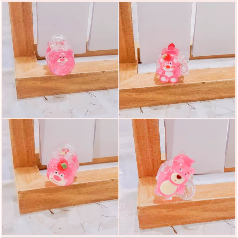 【Bayar di tempat】2023 gaya baru Korea Selatan Strawberry Bear Lucu Mini Hair Claw Clip Manis Kartun Kecil Hair Claw Clip