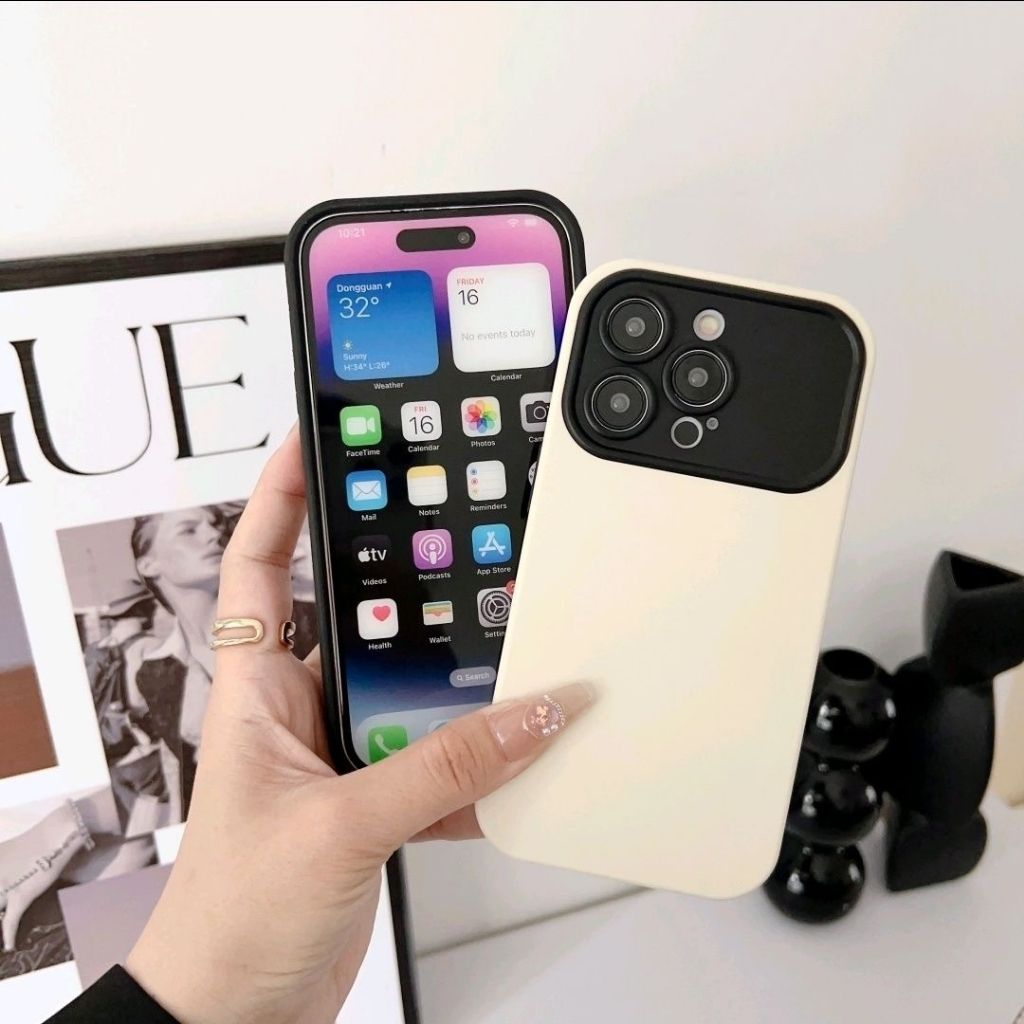 New Suitable for iPhone X/XS/XR/XSMAX/11 12 13 14 Pro max Liquid Silicone Case with Large Window 2-in-1 Phone Case