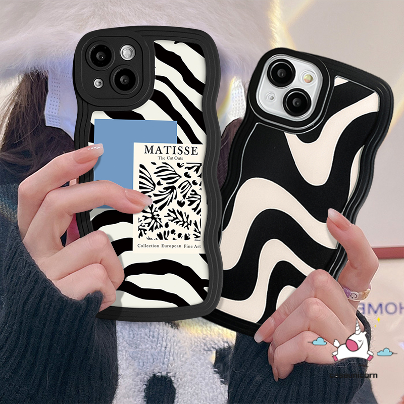 Case Realme C33 C55 C53 C12 C15 10 C30 C11 C21Y C25 C35 C25s C25Y C20 C3 C20A 9i 6i 5i 5 5s 8 8i 7 7i 9 8pro 9pro+C1 Art Zebra Pattern Irregular Stripe Wavy Edge Soft TPU Sarung