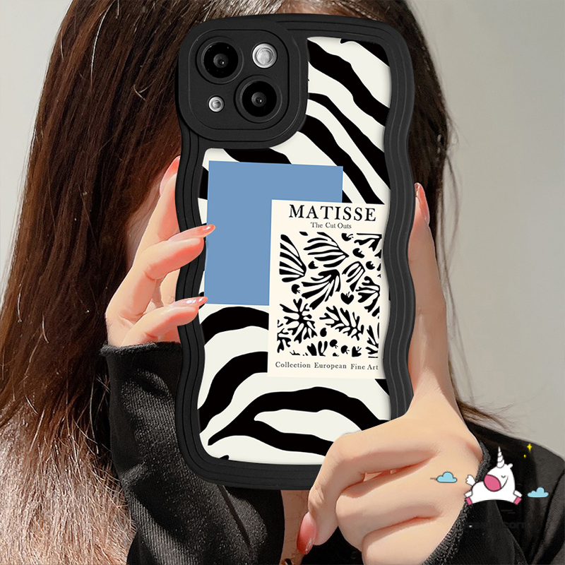 Case Realme C33 C55 C53 C12 C15 10 C30 C11 C21Y C25 C35 C25s C25Y C20 C3 C20A 9i 6i 5i 5 5s 8 8i 7 7i 9 8pro 9pro+C1 Art Zebra Pattern Irregular Stripe Wavy Edge Soft TPU Sarung