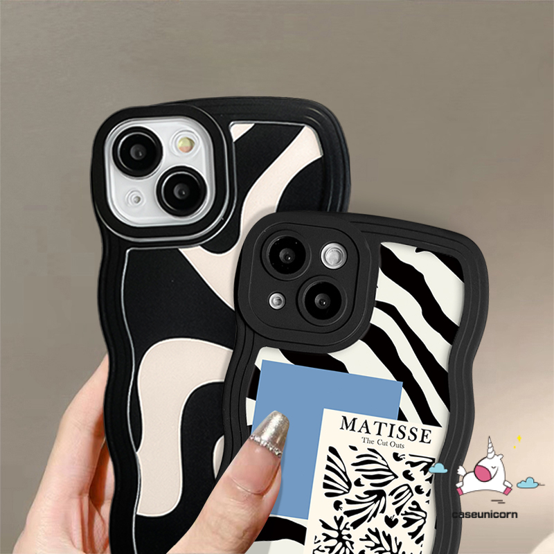 Case Redmi Note 10s 10 11s 9 8 11Pro 10Pro Redmi 12C 10C 10A 10 9 9A 9C 9T Mi 11T Pro POCO X3 NFC Pro M3 Motif Strip Zebra Artistik Bingkai Gelombang Motif Shockproof Soft TPU Cover