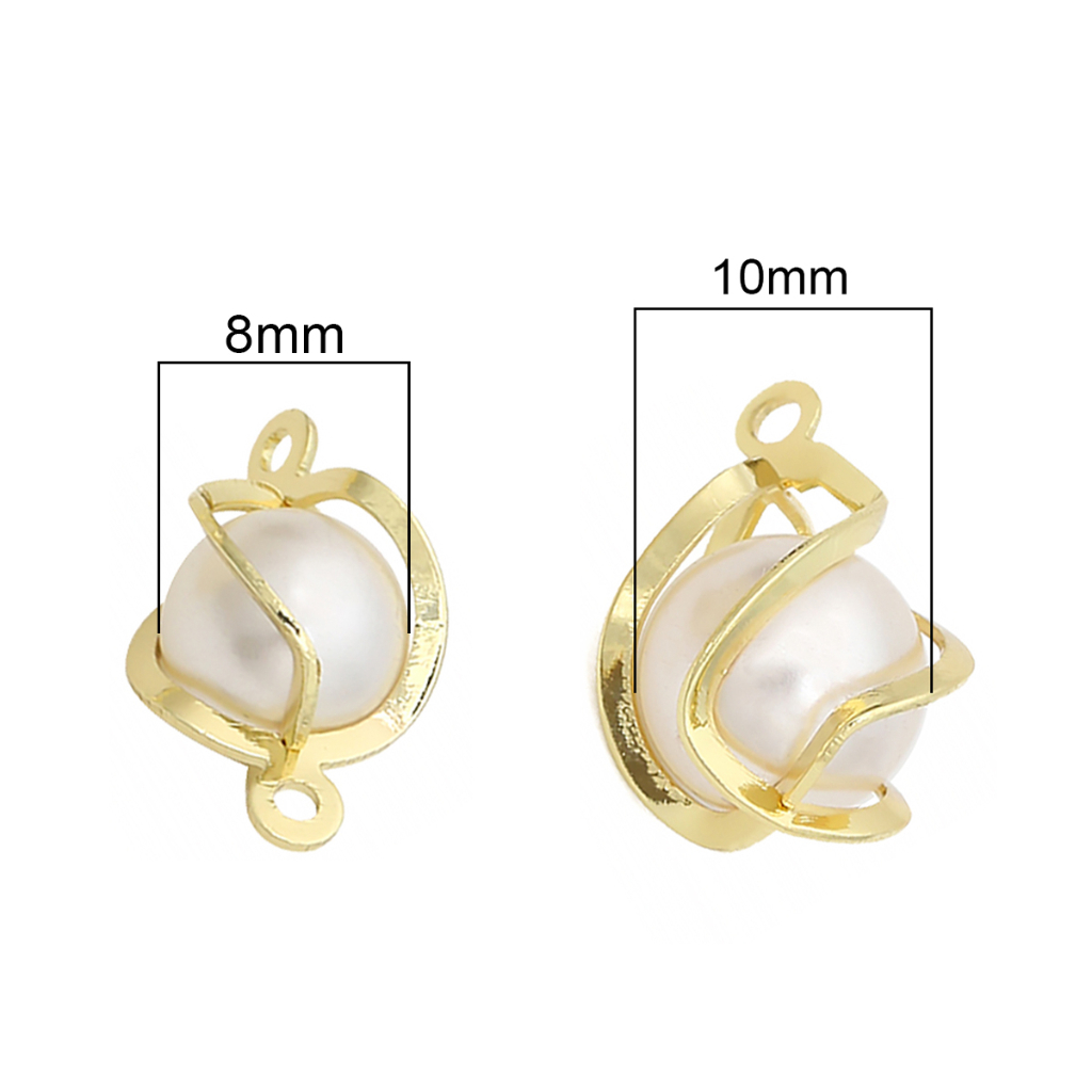 2 Pcs 14 K Tembaga Ganda Gantung Mutiara Memutar Bunga Liontin Anting Untuk Membuat Perhiasan DIY Kalung Anting Aksesoris