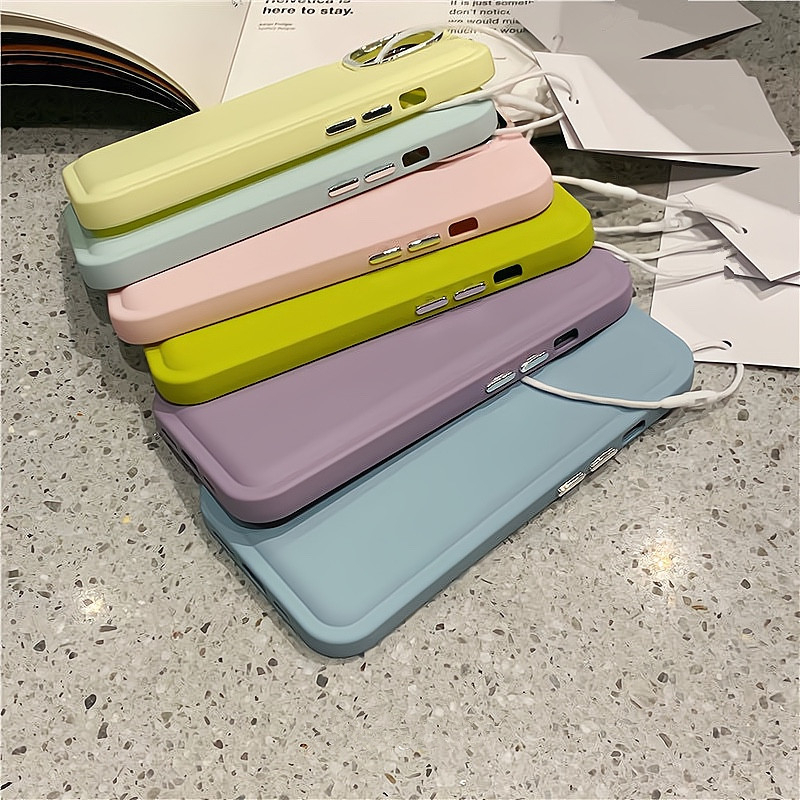 Ins Macaron Color Candy Liquid Silicone Matte Phone Case Kompatibel Untuk iPhone 14 Pro Max11 13 12 Pro Max X XS XR Anti Jatuh Lembut TPU Penutup Belakang