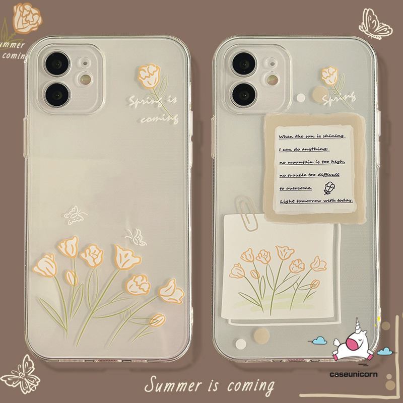 Case Bunga Oppo A17 A57 A17K A16 A77s A95 A74 A54 A78 Reno 8T 8 5 6 4 4F A94 A3s A12E A5s A12 A7 A5 A9 A53 A33 A31 A15 A15s A35 A52 A92 A72 A93 A1K Bunga Segar Soft Cover Bening