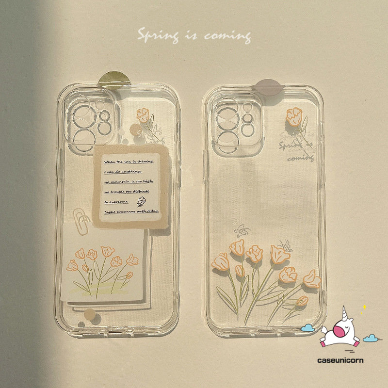 Floral Case Samsung A14 A04 A04s A04E A22 A32 A52 A72 A12 A50 A50s A30s A52S A51 A71 A21s A31 A03 A11 M23 A10 A33 A20s A03s A10 Transparan Fresh Flowers Bening Soft Cover Flower