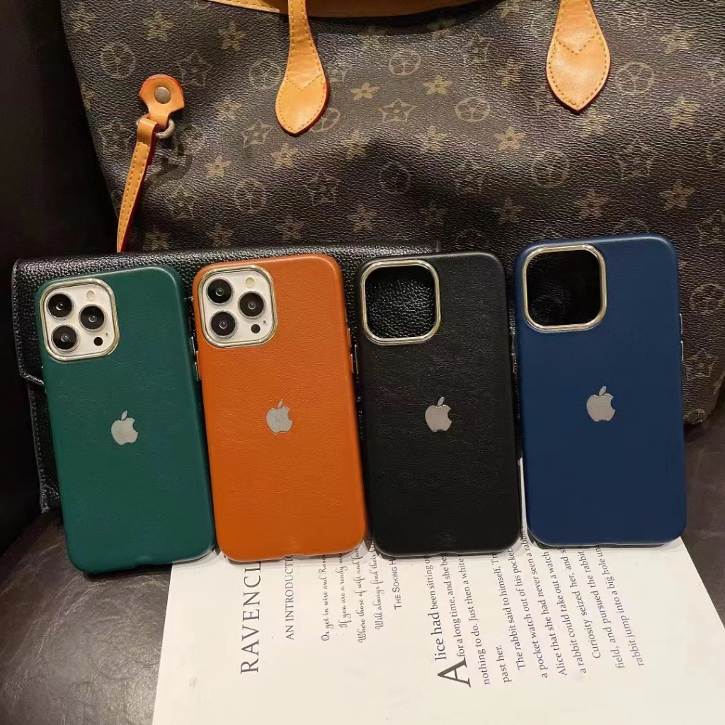 Mewah Kulit Asli Case untuk iPhone 14 Pro Max 13 12 ProMax 11 Pro Max Ultra Ringan Mewah Kulit Domba kulit Case dengan Tombol Logam