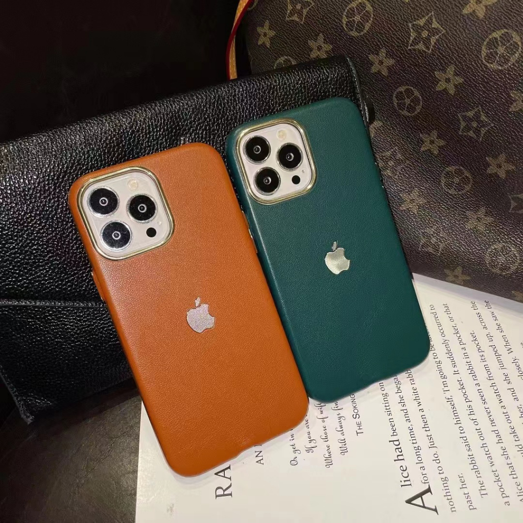 Mewah Kulit Asli Case untuk iPhone 14 Pro Max 13 12 ProMax 11 Pro Max Ultra Ringan Mewah Kulit Domba kulit Case dengan Tombol Logam