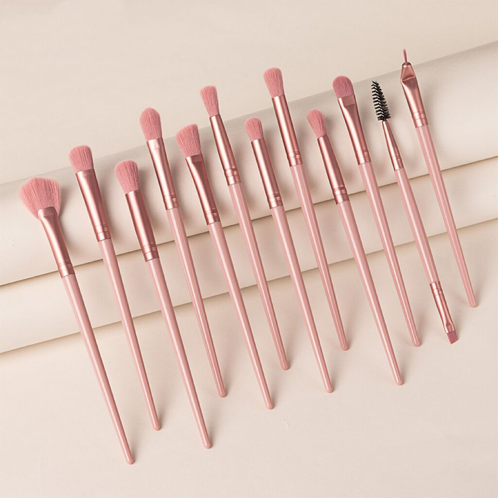 12pcs / Set Brush Blending Eyeshadow Eyeliner Eyelash Eyebrow Untuk Makeup