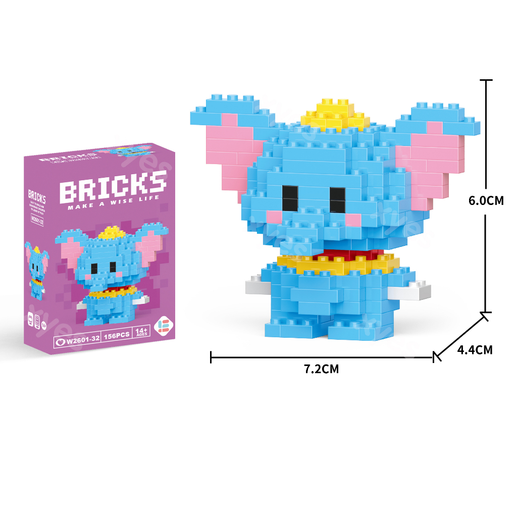 60 Pcs Lucu Kartun Blok Bangunan Mainan Anak puzzle Boneka Rakitan Blok Hadiah