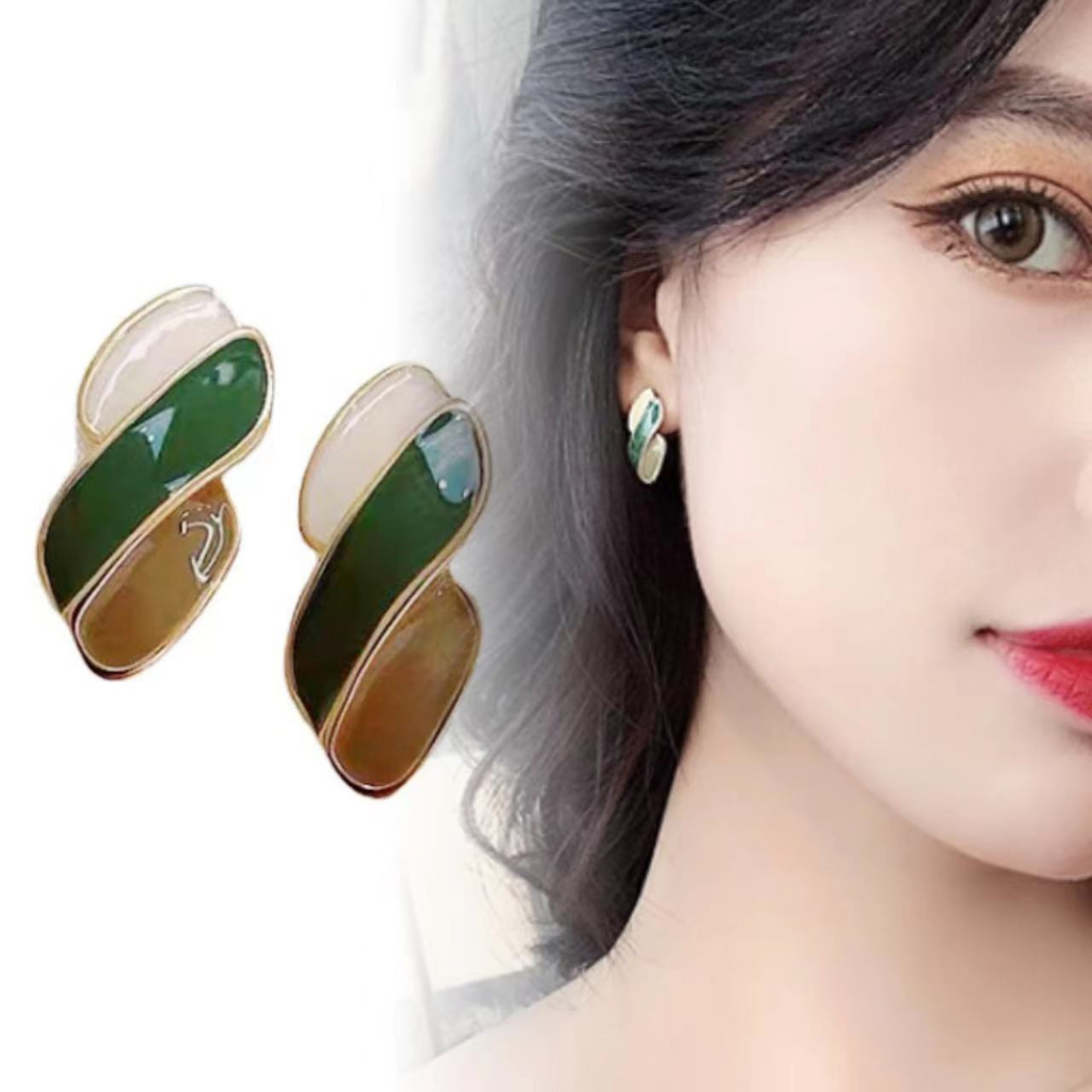 Anting drop glaze Kecil Warna Kontras Untuk Musim Panas
