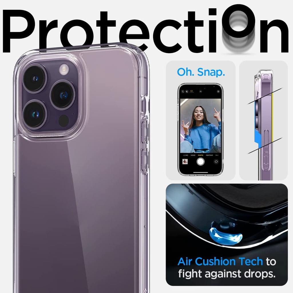 IPHONE Spigen Iphone14 Case 14 Pro Case 14 Pro Max Case Crystal Hybrid Casing Transparan Pelindung Jatuh Iphone14 Cover