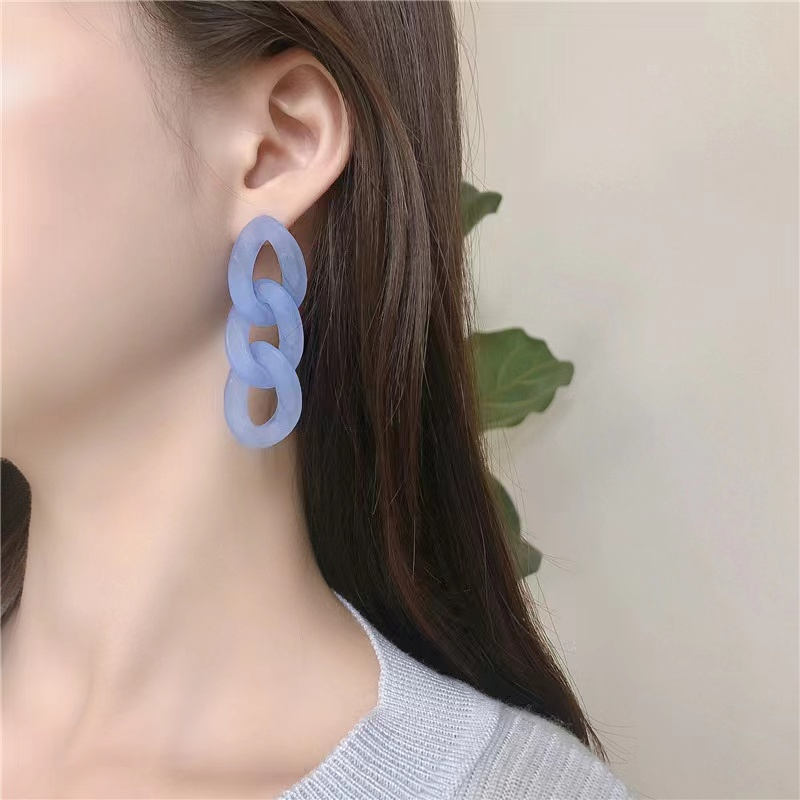 Anting Rantai Warna jelly Untuk Aksesoris Wanita