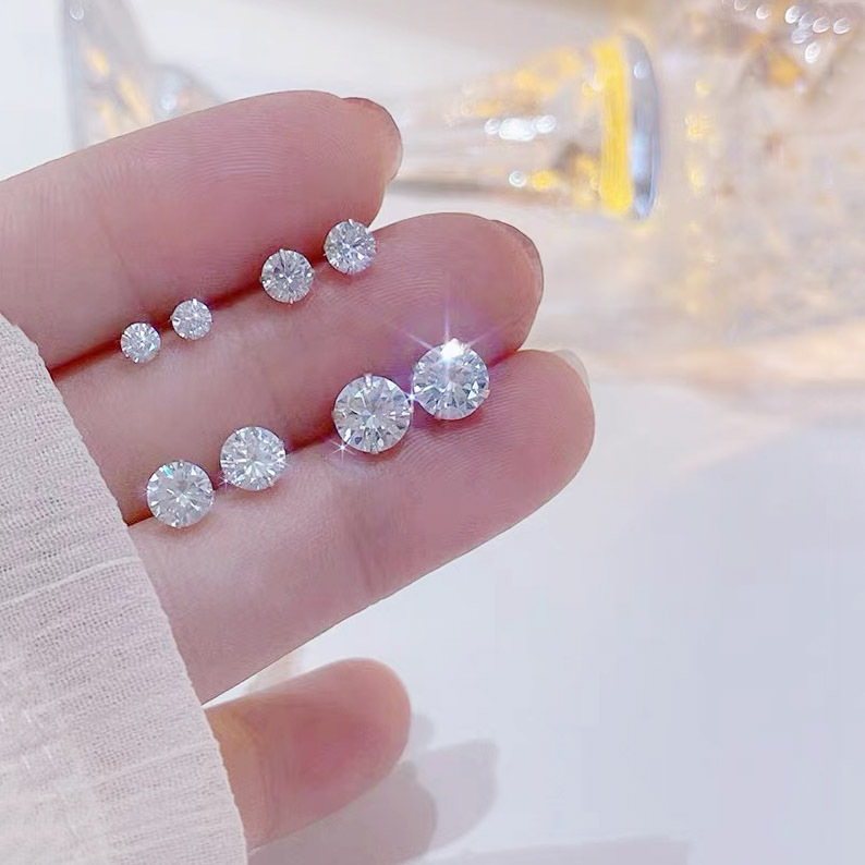 [ACKER] 1pasang Anting Titanium Stainless AAA+Zircon Diamond Untuk Pria/Wanita