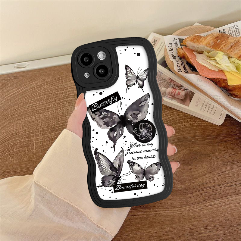 Romance Soft Case TPU Motif Kupu-Kupu Untuk IPhone 7Plus 11 6Plus 13 12 14 Pro Max XR X XS Max 7 8 6 6s 14 Plus SE 2020