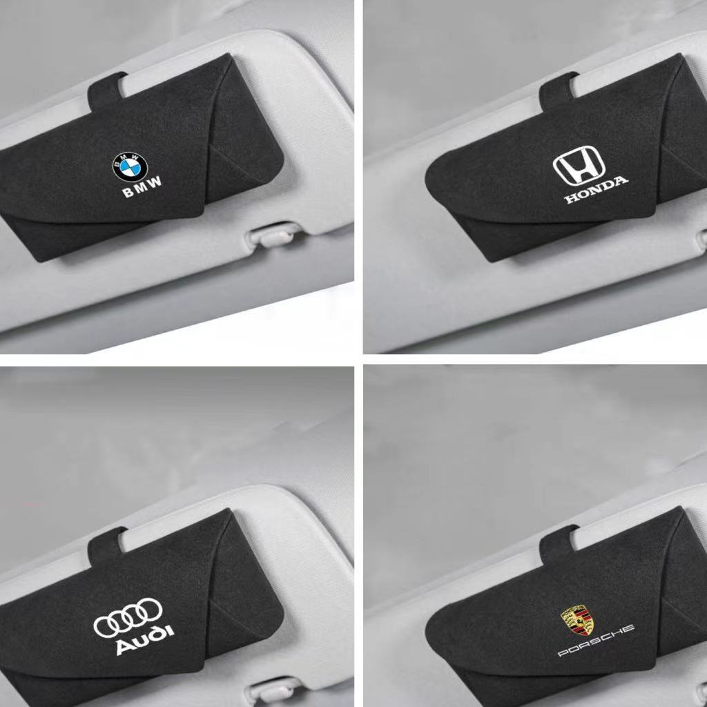 Car sun visor storage Suede Kotak Penyimpanan Kacamata Car glasses case