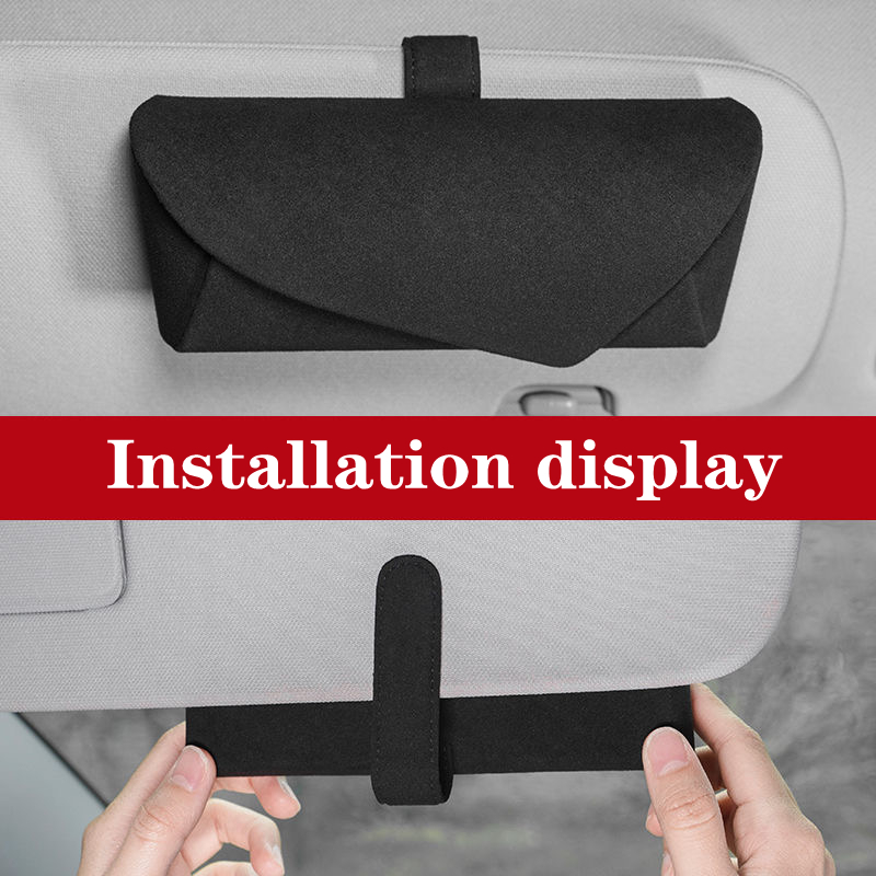 Car sun visor storage Suede Kotak Penyimpanan Kacamata Car glasses case