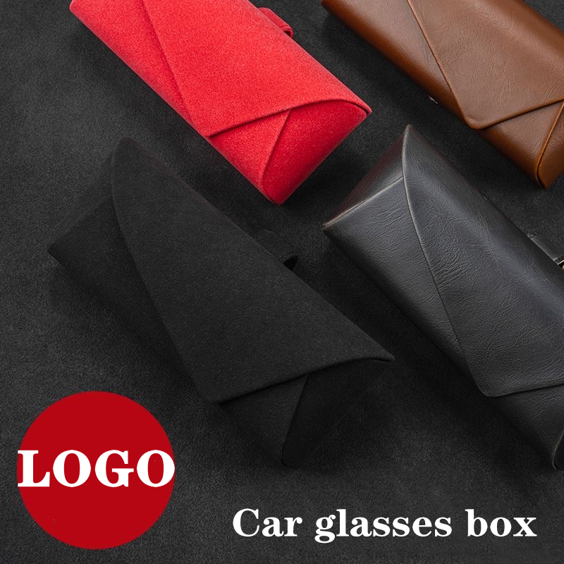 Car sun visor storage Suede Kotak Penyimpanan Kacamata Car glasses case