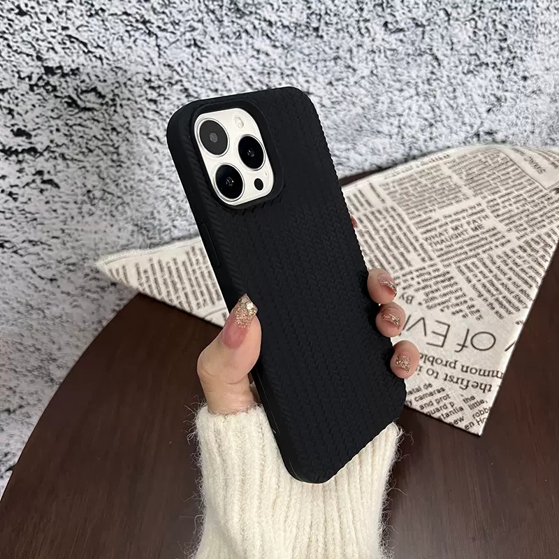 IPHONE Soft Case Pelindung Bertekstur Non-slip Untuk Iphone14 13 12 11 Pro Max 14promax Max8 7 Plus XS Max XR Silikon Cover