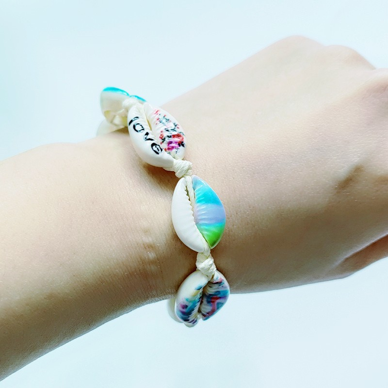 Fashion Gelang Bohemian Alami Shell Tenun Tangan Gelang Adjustable Untuk Aksesoris Perhiasan Wanita