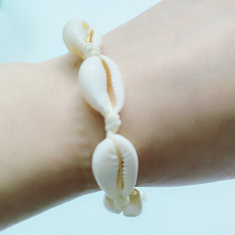 Fashion Gelang Bohemian Alami Shell Tenun Tangan Gelang Adjustable Untuk Aksesoris Perhiasan Wanita