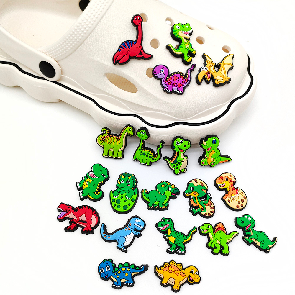 Crocs jibbitz charms dinosaur Series Gaya Baru Sepatu Aksesoris Bunga Fun DIY Untuk