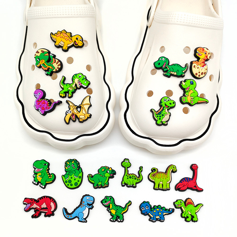 Crocs jibbitz charms dinosaur Series Gaya Baru Sepatu Aksesoris Bunga Fun DIY Untuk