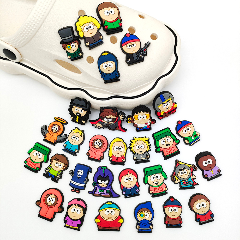 Lucu South park Croc Sepatu Croc Jibbit Charms Shoe Buckle Aksesoris Gantungan Kunci Hadiah Pesta