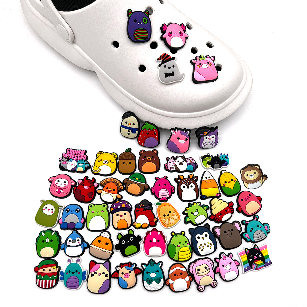 Squishmallow Wanita Croc Charms Designer Croc Charms Mewah Sepatu Jepit Charm Pines Clogs Fit Charms JIBZ Femme Grosir