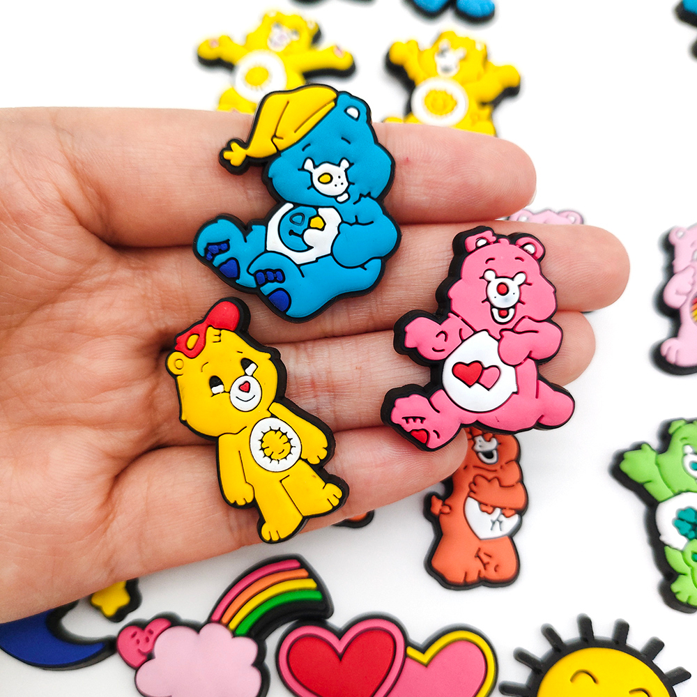 1set Cute Jibbit Rainbow Bear Set DIY Croc Jibitz Pesona Gesper Sepatu Dekorasi Aksesoris jibbits Pangsit Makanan Anak Hadiah