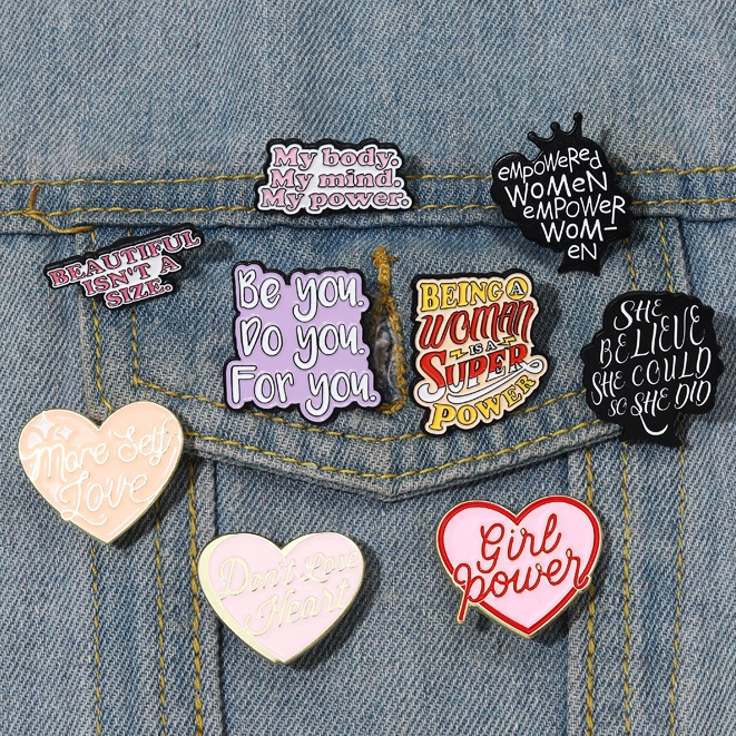 Quotes Lucu Banner Enamel Pin Kartun Slogan Warna-Warni Bros Lencana Kerah Pin Lucu Perhiasan Hadiah Untuk Teman