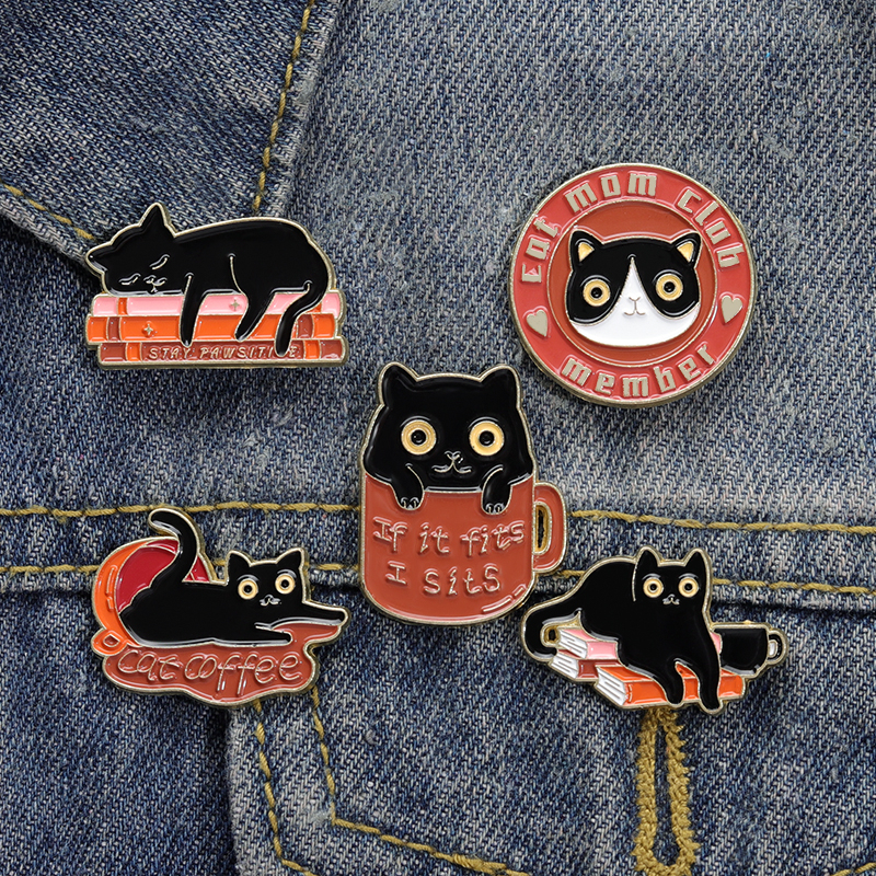 Lucu Mata Besar Kucing Enamel Pin Indah Bunga Kucing Bros Lencana Kerah Pin Kartun Hewan Perhiasan Ransel Lencana Hadiah Untuk Anak-Anak Teman