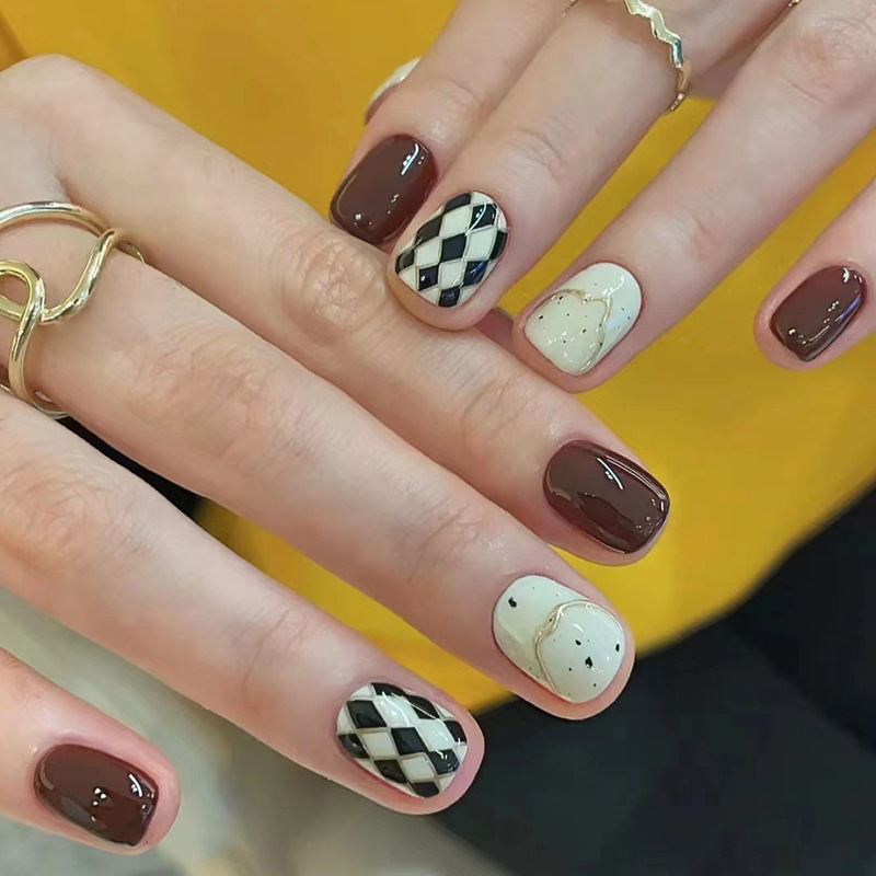 24pcs Kuku Palsu Panjang Dengan 24 stickers-D1277 D1277 D