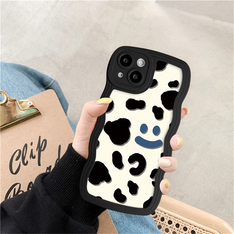 Case Samsung A04S A14 A04 A23 A13 A53 A03 A04E A32 A52 A72 A03s A33 A52s A12 A31 A21S A11 M11 A51 A71 A20s A10S A50 A30S A50S Fashion Leopard Frosted Smiley Soft TPU Cover